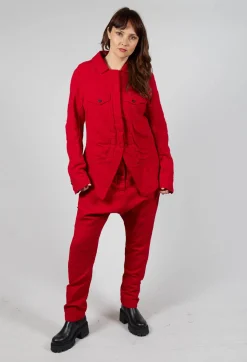 Large Pocket Jacket in Cardinal