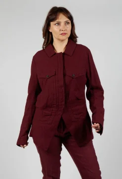 Large Pocket Jacket in Merlot