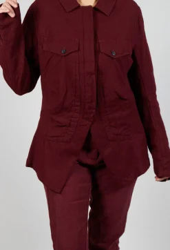 Large Pocket Jacket in Merlot