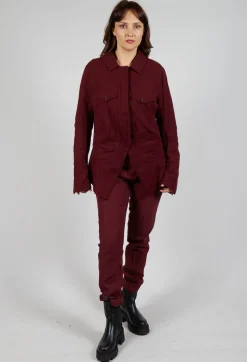 Large Pocket Jacket in Merlot