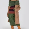 Large Tartan Wool Coat in Cookie
