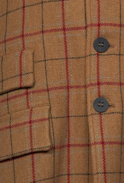 Large Tartan Wool Coat in Cookie