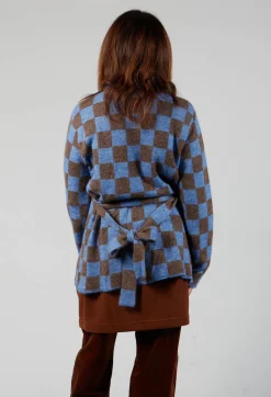Lauren Knitted Shirt in Blue and Brown