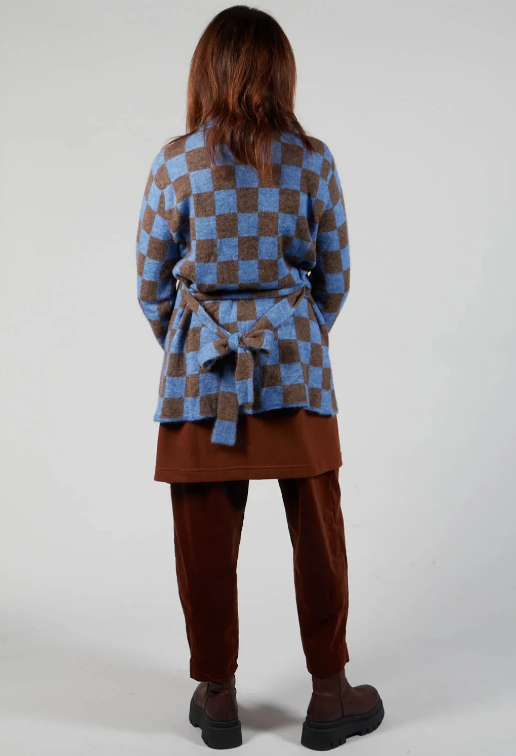 Lauren Knitted Shirt in Blue and Brown