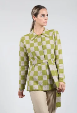 Lauren Knitted Shirt in Green and Beige