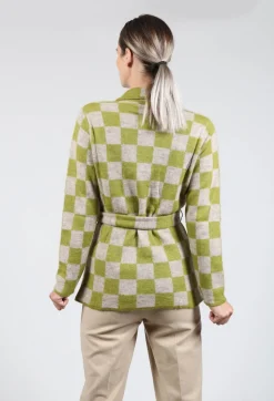 Lauren Knitted Shirt in Green and Beige