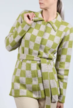 Lauren Knitted Shirt in Green and Beige