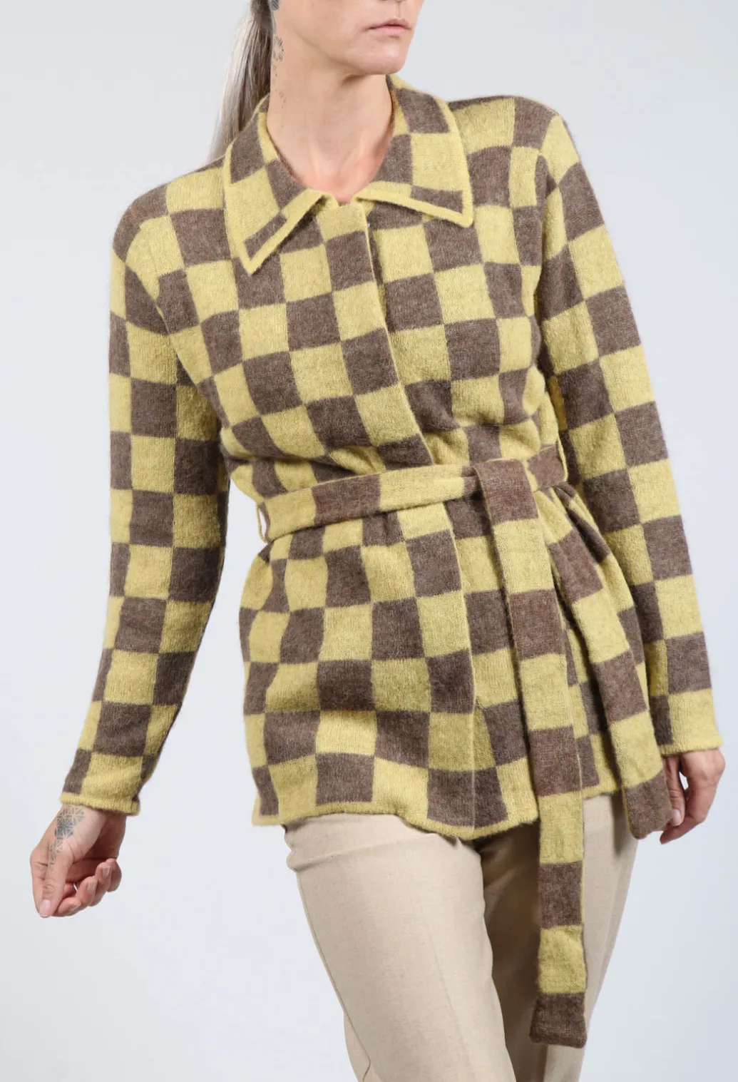 Lauren Knitted Shirt in Yellow and Brown