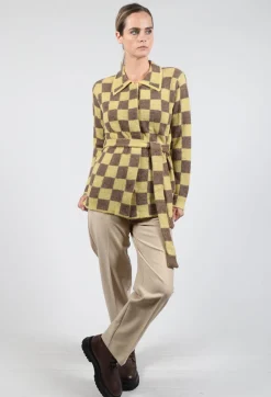 Lauren Knitted Shirt in Yellow and Brown