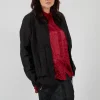 Layered Fabric Shirt in Black