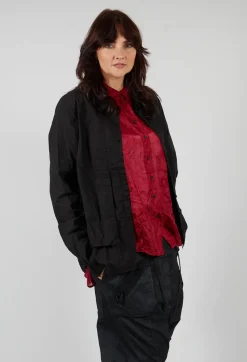 Layered Fabric Shirt in Black