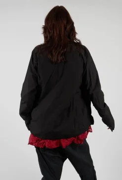 Layered Fabric Shirt in Black