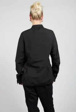 Layered Fabric Shirt in Black