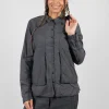 Layered Fabric Shirt in Coal Cloud