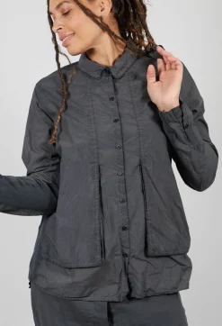 Layered Fabric Shirt in Coal Cloud