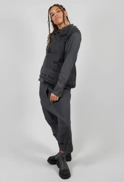Layered Fabric Shirt in Coal Cloud