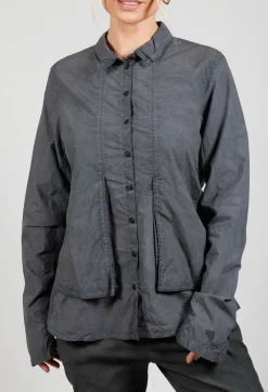 Layered Fabric Shirt in Coal Cloud
