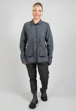 Layered Fabric Shirt in Coal Cloud