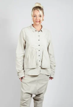 Layered Fabric Shirt in Eraser