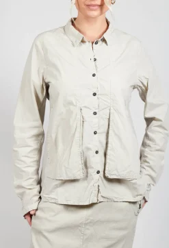 Layered Fabric Shirt in Eraser