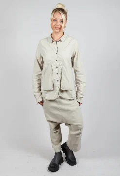 Layered Fabric Shirt in Eraser