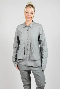 Layered Fabric Shirt in Pencil Cloud