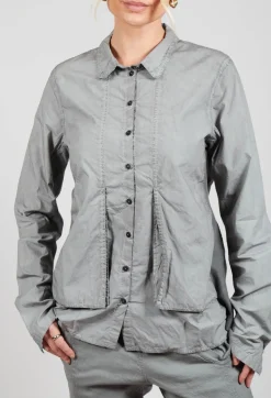 Layered Fabric Shirt in Pencil Cloud
