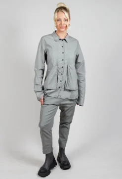 Layered Fabric Shirt in Pencil Cloud