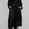 Layered Fabric Skirt in Black