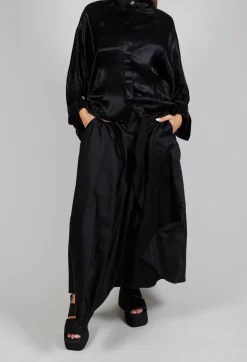 Layered Fabric Skirt in Black