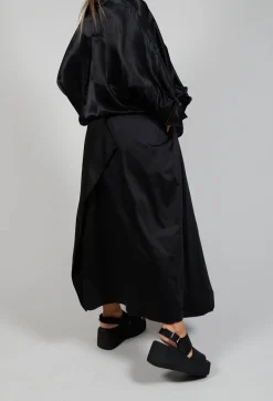 Layered Fabric Skirt in Black