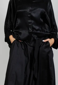 Layered Fabric Skirt in Black