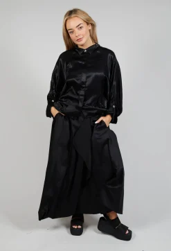 Layered Fabric Skirt in Black
