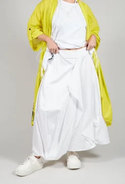Layered Fabric Skirt in White