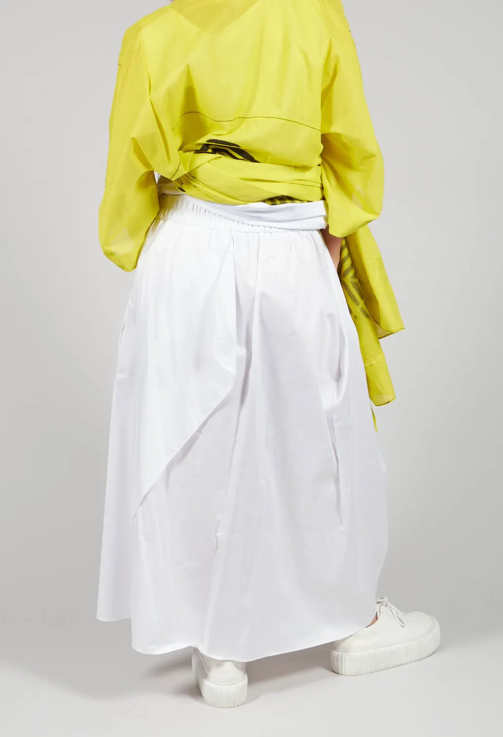 Layered Fabric Skirt in White