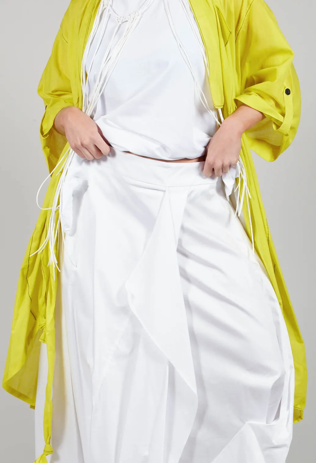 Layered Fabric Skirt in White