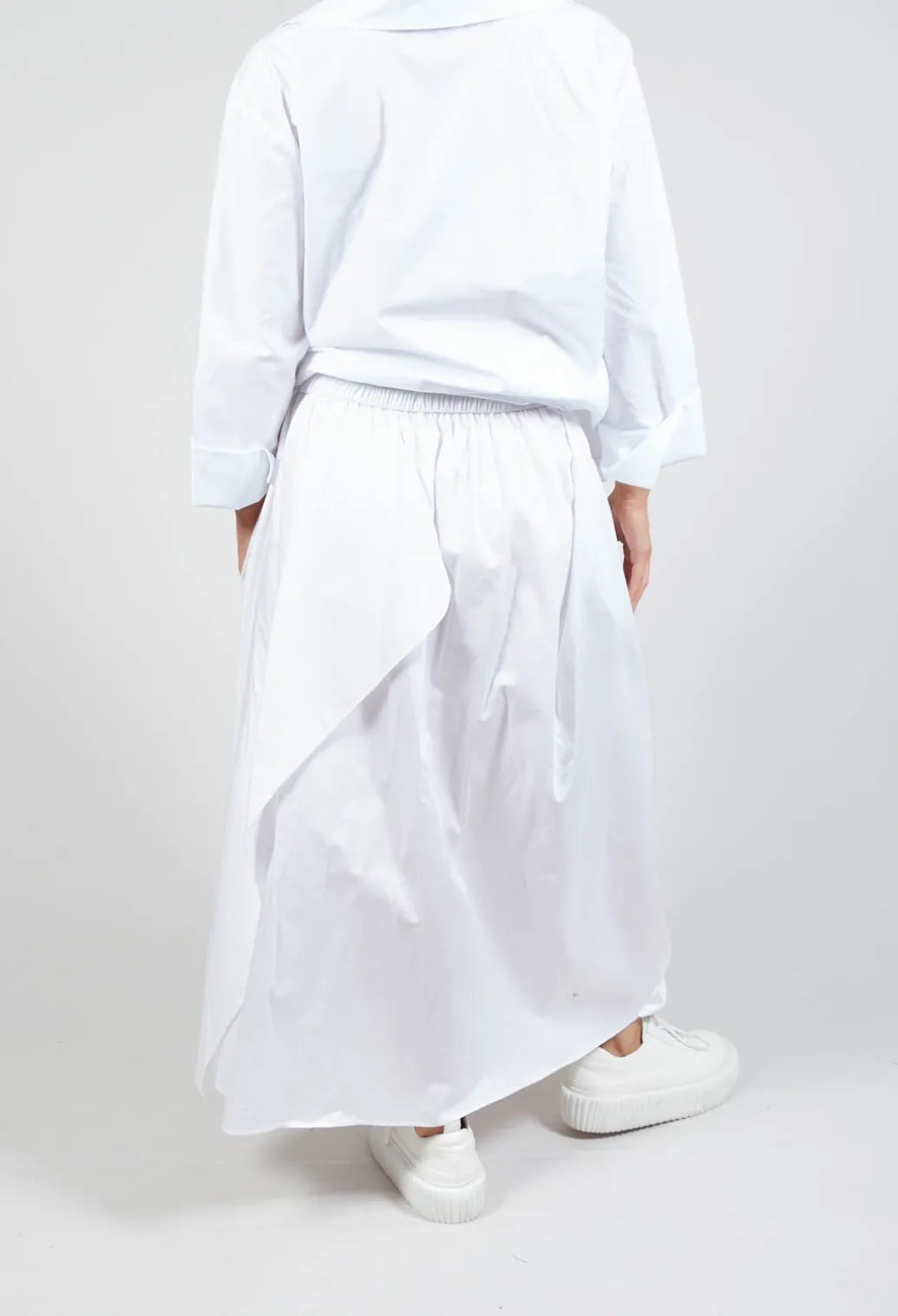 Layered Fabric Skirt in White