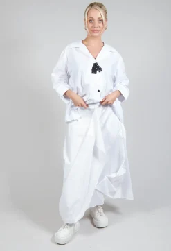 Layered Fabric Skirt in White