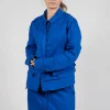 Layered Lettuce-Edge Detail Jacket in Royal