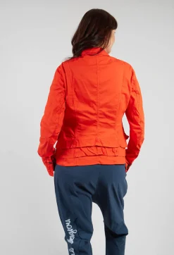Layered Lettuce-Edge Detail Jacket in Mandarine