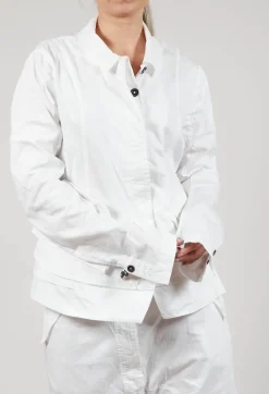 Layered Lettuce-Edge Detail Jacket in Semi Bleach