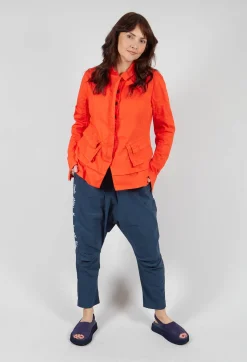 Layered Lettuce-Edge Detail Jacket in Mandarine