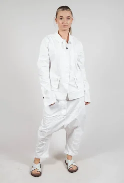 Layered Lettuce-Edge Detail Jacket in Semi Bleach