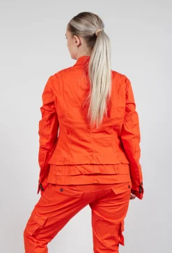 Layered Lettuce-Edge Detail Jacket in Mandarine