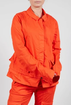 Layered Lettuce-Edge Detail Jacket in Mandarine