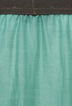 Layered Maxi Skirt with Contrast Waistband in Emerald