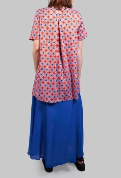 Layered Maxi Skirt with Contrast Waistband in Bluette