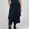 Layered Scuba Skirt in Blue Nights