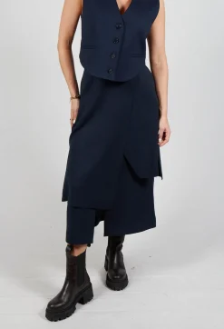 Layered Scuba Skirt in Blue Nights