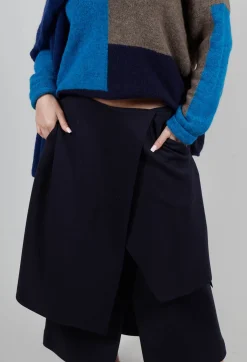 Layered Scuba Skirt in Blue Nights